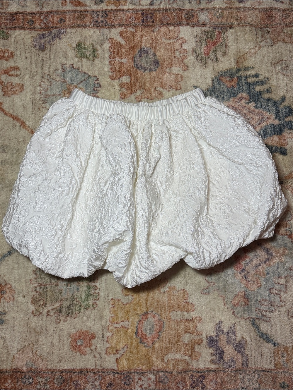 Textured Bubble Skirt in Ivory